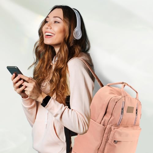 Geyoga 22 Pcs Aesthetic School Supplies Include 1 Aesthetic Backpack 1 Capacity Pencil Case 1 Lunch Box 6 Aesthetic Highlighters 5 Quick Dry Ink Pens 6 Transparent Sticky Note 2 Index Tabs (Pink)