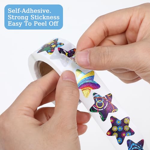 500PCs Star Stickers Space Star Stickers for Kids Reward Self-Adhesive Stars Sticker Roll Colorful Reward Stickers Shiny Star Stickers Labels for DIY Crafts Homework School Classroom Teacher Supply