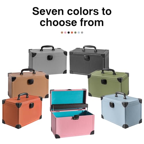 LOCKCURX Medication Lock Box -13.4 x 8.3 x 7.5 Inch Large - Khaki - Childproof Medication Lock Organizer With Tray, Medicine Lock Box with Key, Locking Box with Portable Storage Case