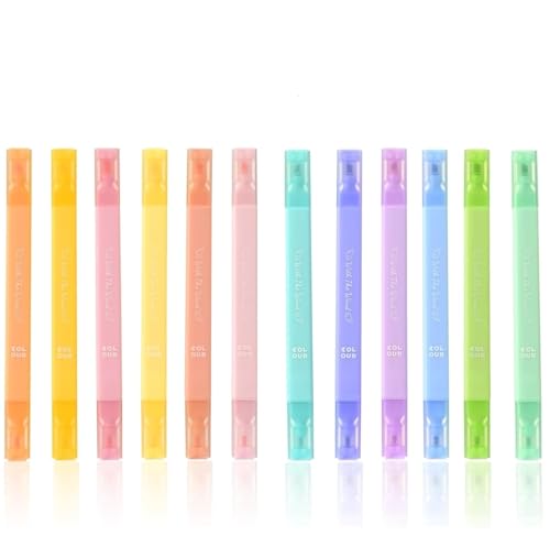 USMLTOOYS Bible Study Highlighters, 12 Colors Pens Dual Tip Paint Markers Set, Office School College Stationary Journaling Students Teachers Supplies(Chisel and Round Tips)