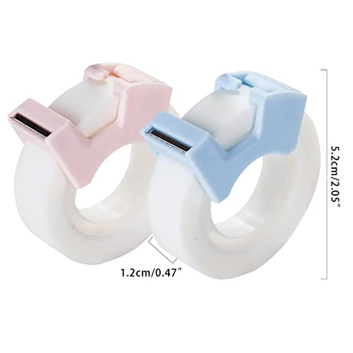2Pcs Multifunctional Invisable Tape Set with Refillable Tape Dispenser Writable Tape Office School Stationery Supplies Tape Dispenser Refill Rolls Holder 1 Inch 2 Inch 3 Inch Core Desktop Cute (2)