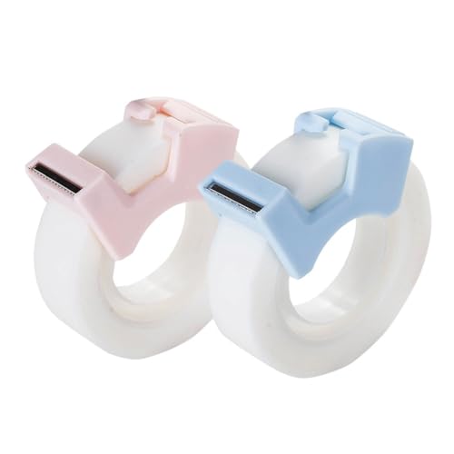 2Pcs Multifunctional Invisable Tape Set with Refillable Tape Dispenser Writable Tape Office School Stationery Supplies Tape Dispenser Refill Rolls Holder 1 Inch 2 Inch 3 Inch Core Desktop Cute (2)