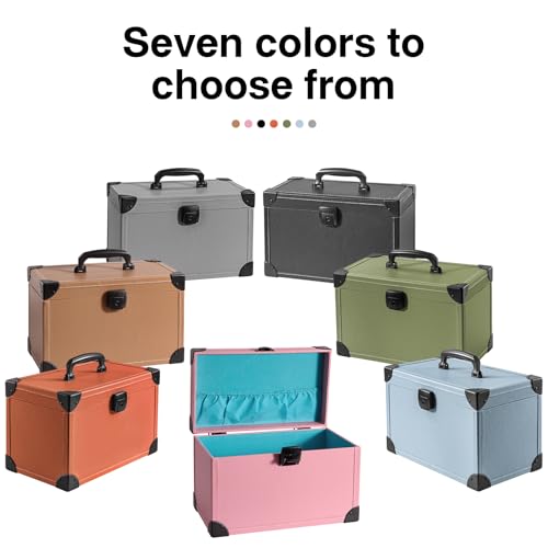 LOCKCURX Medicine Lock Box -13.4 x 8.3 x 7.5 Inch Large - Khaki - Childproof Medication Lock Organizer, Medication Lock Box with Key, Locking Box with Portable Storage Case