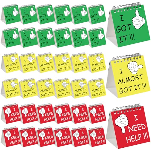 Harloon 36 Pcs I Need Help Mini Flip Chart Signs Self Assessment Cards Behavior Management Classroom Tools for Kids Teachers Classroom School Behavior Educational and Learning Activities Supplies
