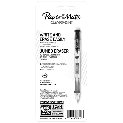 Paper Mate Clearpoint Mechanical Pencils 0.9mm, HB #2 Pencil Set, School Supplies, Teacher Supplies, College School Supplies, Drawing Pencils, Sketching Pencils, 4 Pack