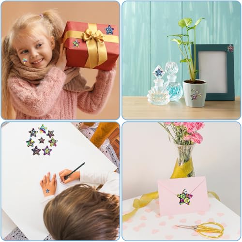 500PCs Star Stickers Space Star Stickers for Kids Reward Self-Adhesive Stars Sticker Roll Colorful Reward Stickers Shiny Star Stickers Labels for DIY Crafts Homework School Classroom Teacher Supply