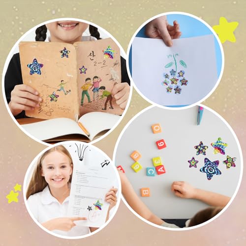 500PCs Star Stickers Space Star Stickers for Kids Reward Self-Adhesive Stars Sticker Roll Colorful Reward Stickers Shiny Star Stickers Labels for DIY Crafts Homework School Classroom Teacher Supply