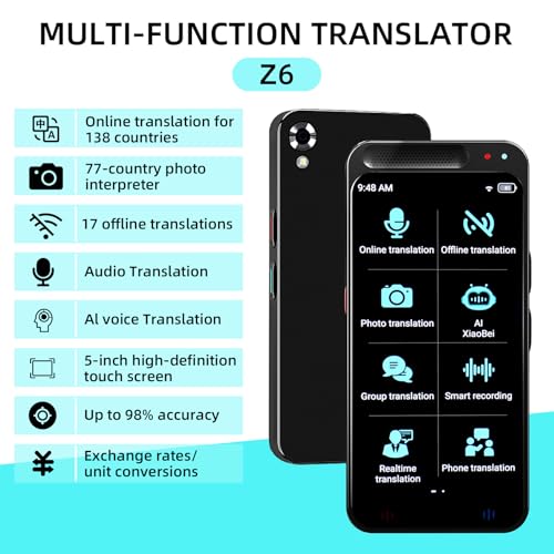 EFEP Language Translator Device, 2024 Latest ChatGpt Instant Two-Way Language Translator in Support 138 Languages Translator, Offline/Recording/Photo Translation, for Business, Study & Travel