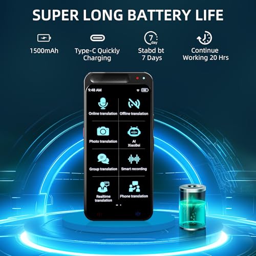 EFEP Language Translator Device, 2024 Latest ChatGpt Instant Two-Way Language Translator in Support 138 Languages Translator, Offline/Recording/Photo Translation, for Business, Study & Travel