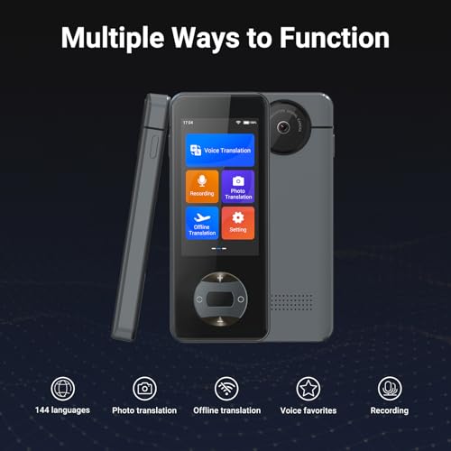 ANFIER Language Translator Device No WiFi Needed Instant Translator 2024 for 144 Languages and Accents AI Electronic Foreign Language Translators W10S