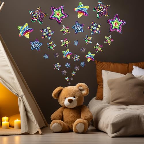 500PCs Star Stickers Space Star Stickers for Kids Reward Self-Adhesive Stars Sticker Roll Colorful Reward Stickers Shiny Star Stickers Labels for DIY Crafts Homework School Classroom Teacher Supply