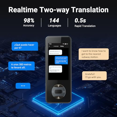 ANFIER Language Translator Device No WiFi Needed Instant Translator 2024 for 144 Languages and Accents AI Electronic Foreign Language Translators W10S
