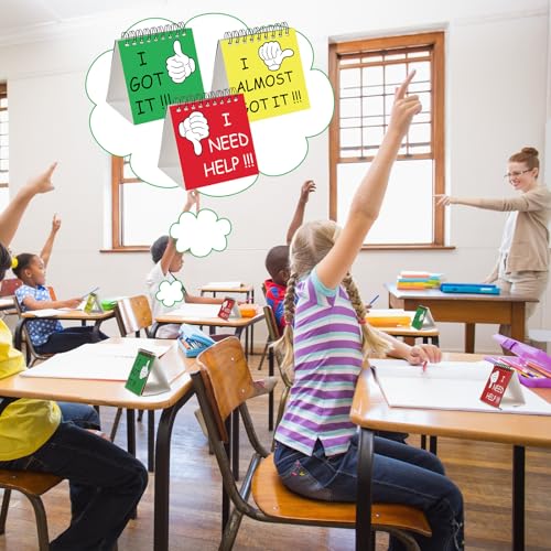 Harloon 36 Pcs I Need Help Mini Flip Chart Signs Self Assessment Cards Behavior Management Classroom Tools for Kids Teachers Classroom School Behavior Educational and Learning Activities Supplies