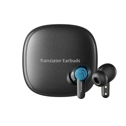 Anfier Offline Translator Earbuds M3 Black Real Time Instant Language Translator Device 98% High Accuracy and Rapid Response in 0.5s Support 144 Language and Accents Translation (With Offline Package)