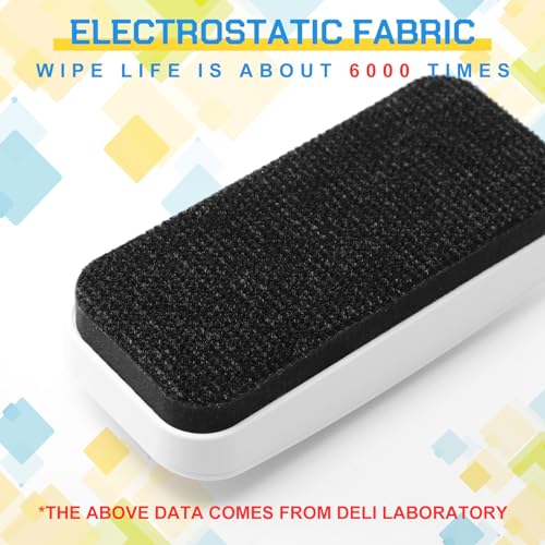 Qeeenar 4 Pack Magnetic Dry Erasers 2.4 x 5.1 x 1.2 Inches Whiteboard Erasers Magnetic Dry Eraser Ideal for Board Calendar Board School Office Classroom Supplies, White Color