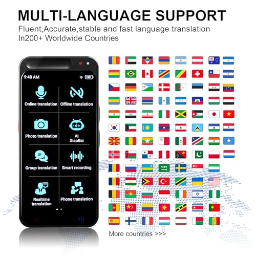 EFEP Language Translator Device, 2024 Latest ChatGpt Instant Two-Way Language Translator in Support 138 Languages Translator, Offline/Recording/Photo Translation, for Business, Study & Travel