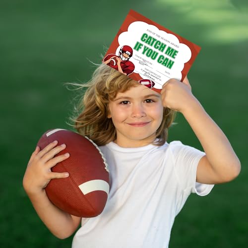 EYxsaxenk Football Achievement Award Certificates - 60Pcs End of Season Football Team Award Certificate Paper Sport Game Ceremony Award Certificate of Achievement for Kid Student Reward Teacher Supply