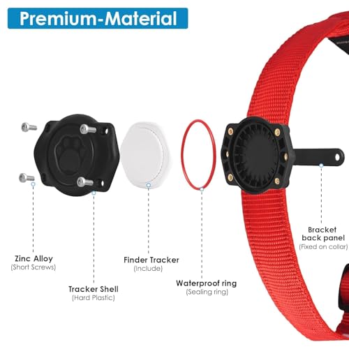 GPS Tracker for Dogs, Mini GPS Cat Tracker, IP68 Waterproof GPS Tracker for Cats with Holder No Monthly Fee, Work with Apple Find My(iOS Only), Real-Time Location Pet Tracking Smart Activity Tracker