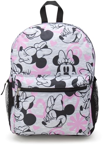 Fast Forward Kids Backpack - Disney Minnie Mouse, Hello Kitty - 16" School Bookbag for Girls, Size One Size, Minnie Pink/Black