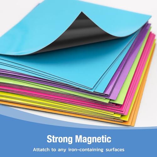 HOMiDEK Reusable Magnetic Sticky Notes, (30 Pack, 3x3 in) Dry Erase Magnets Magnetic Labels with Marker, Easy to Post Notes for Whiteboard, Fridge, Locker, Cabinet, Door - Office & Classroom Supplies