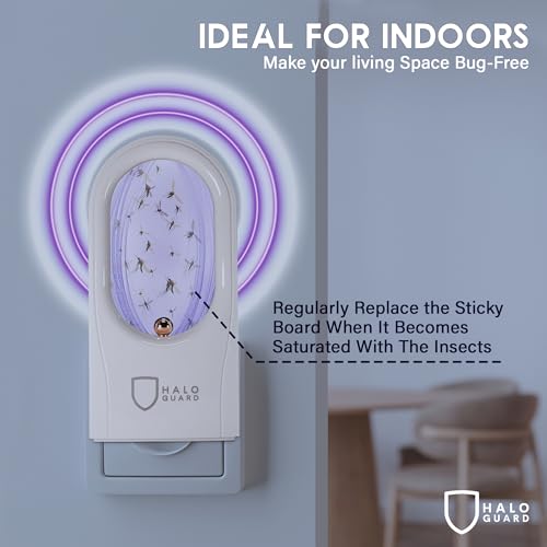 Halo Guard Indoor Insect Trap - Safe, Odorless Fly & Mosquito Killer with 3 Refill Packs