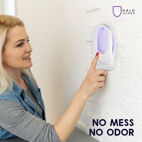 Halo Guard Indoor Insect Trap - Safe, Odorless Fly & Mosquito Killer with 3 Refill Packs