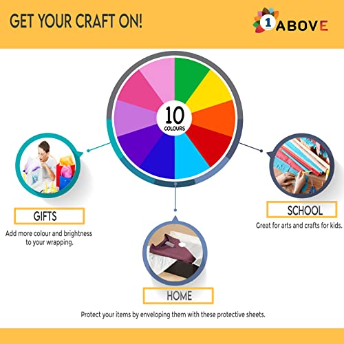 1ABOVE Multi Coloured Tissue Paper, 110 Sheets Large Tissue Gift Wrapping Paper, Acid Free,50X75 cm Perfect for Gift Bags, DIY Art Crafts,Floral, Holidays,Birthdays, Bags