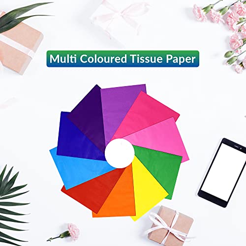 1ABOVE Multi Coloured Tissue Paper, 110 Sheets Large Tissue Gift Wrapping Paper, Acid Free,50X75 cm Perfect for Gift Bags, DIY Art Crafts,Floral, Holidays,Birthdays, Bags