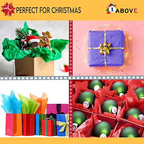 1ABOVE Multi Coloured Tissue Paper, 110 Sheets Large Tissue Gift Wrapping Paper, Acid Free,50X75 cm Perfect for Gift Bags, DIY Art Crafts,Floral, Holidays,Birthdays, Bags