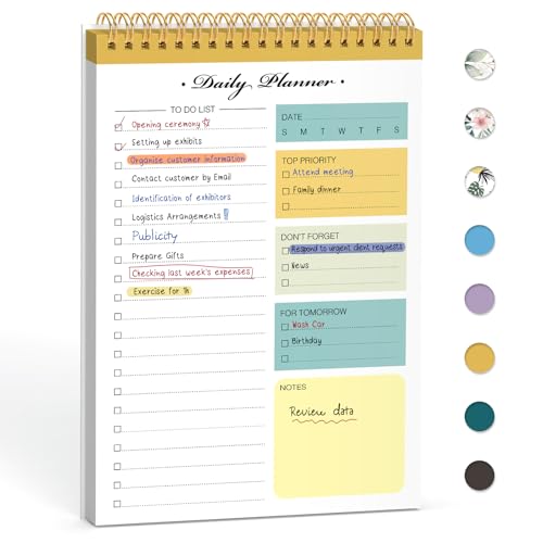 To Do List Notepad, To Do List Notebook for Work with 52 Undated Sheets, Daily To Do List Planner, Checklist Organizer Notebook for Office, Home and School- Yellow