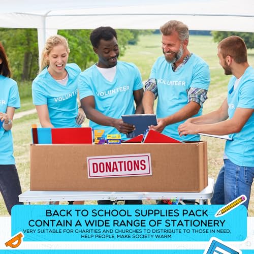 SATINIOR 6 Sets 342 Pcs Bulk Back to School Supplies Kit Middle High School Supply Set Back to School Essentials Bundle Folders Notebooks Pencil Pen Calculator Stapler Scissors Sharpeners for Students