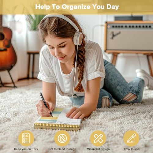 To Do List Notepad, To Do List Notebook for Work with 52 Undated Sheets, Daily To Do List Planner, Checklist Organizer Notebook for Office, Home and School- Yellow