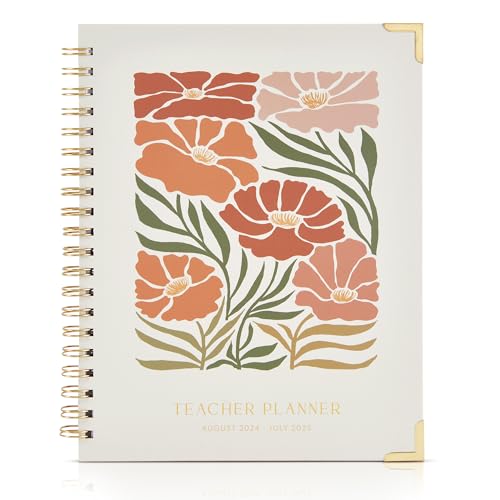 Simplified Teacher Planner For The 2024-2025 Academic School Year - Your All Incl. 8.5" x 11" Lesson Plan Book Supplies - Easily Organize Your Daily, Weekly & Monthly Classroom/Homeschool Schedule