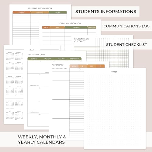 Simplified Teacher Planner For The 2024-2025 Academic School Year - Your All Incl. 8.5" x 11" Lesson Plan Book Supplies - Easily Organize Your Daily, Weekly & Monthly Classroom/Homeschool Schedule
