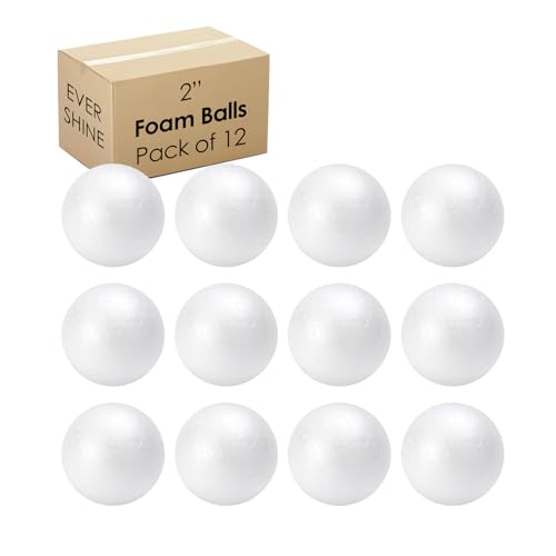 Evershine 100 Pack 1 Inch Craft Foam Ball - White Smooth Craft Foam Polystyrene Balls for DIY Craft and Art School Project