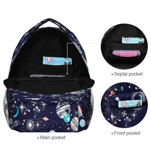 Kcldeci Toddler Backpack for School Space Galaxy Boys Girls Kids School Bags Bookbag Elementary Children Bookbags Casual Travel Back Pack