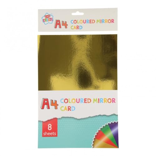 Kids Create - Activity Play 8sh A4 Gold/Silver Mirror Card | Arts & Crafts Supplies for Kids | Perfect for School or at Home
