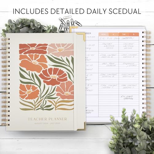 Simplified Teacher Planner For The 2024-2025 Academic School Year - Your All Incl. 8.5" x 11" Lesson Plan Book Supplies - Easily Organize Your Daily, Weekly & Monthly Classroom/Homeschool Schedule