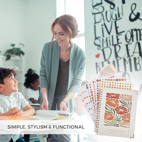 Simplified Teacher Planner For The 2024-2025 Academic School Year - Your All Incl. 8.5" x 11" Lesson Plan Book Supplies - Easily Organize Your Daily, Weekly & Monthly Classroom/Homeschool Schedule