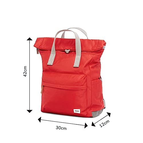 ROKA Canfield B Collection Sustainable Nylon Zip Top Tote Backpack, Cranberry, M