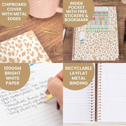 bloom daily planners HARDCOVER 2025 (8.5" x 11") Calendar Year Day Planner (January 2025 - December 2025) - Passion/Goal Organizer - Monthly & Weekly Inspirational Agenda Book - Tan Leopard