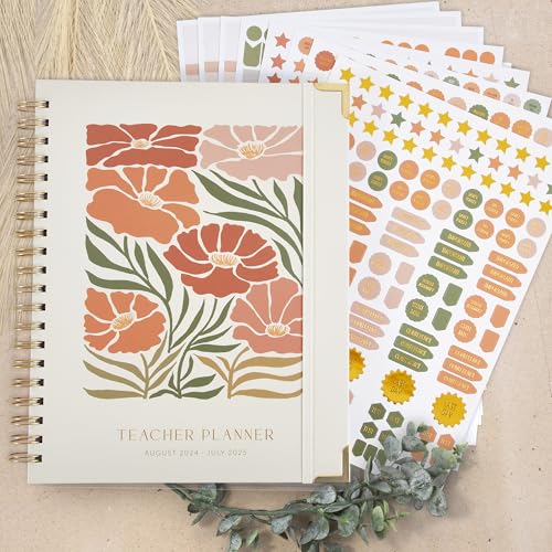 Simplified Teacher Planner For The 2024-2025 Academic School Year - Your All Incl. 8.5" x 11" Lesson Plan Book Supplies - Easily Organize Your Daily, Weekly & Monthly Classroom/Homeschool Schedule