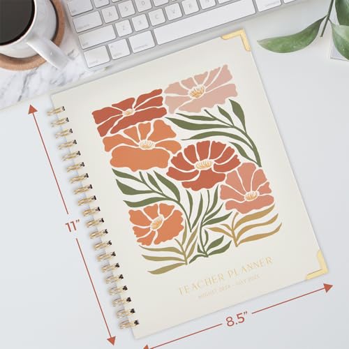 Simplified Teacher Planner For The 2024-2025 Academic School Year - Your All Incl. 8.5" x 11" Lesson Plan Book Supplies - Easily Organize Your Daily, Weekly & Monthly Classroom/Homeschool Schedule