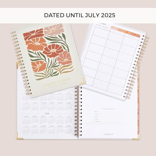 Simplified Teacher Planner For The 2024-2025 Academic School Year - Your All Incl. 8.5" x 11" Lesson Plan Book Supplies - Easily Organize Your Daily, Weekly & Monthly Classroom/Homeschool Schedule