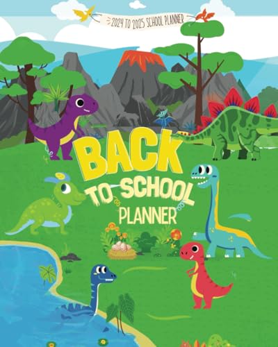 Dinosaur Planner: 2024 // 2025 - 8 x 10 Black & White