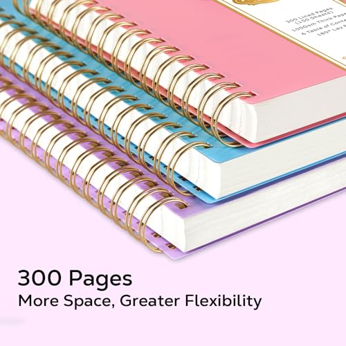 NIRMIRO Large Spiral Notebook, 8.3'' X 11'' Hardcover Bullet Lined Journal Note Book for Women School Work Travel, PVC Cover Diary Notepad, 300 Pages, 100GSM Thick Paper, Blue