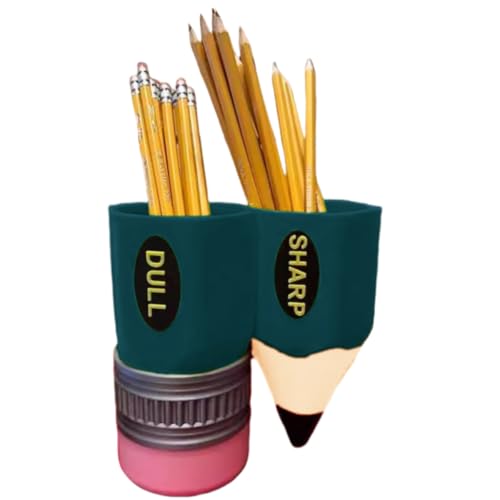 FYXMI Sharp and Dull Pencil Holder for Classroom, Cute Pencil Holder for Classroom For Library, Study Room, Children's Day, Back-To-School Student Gift (Green)
