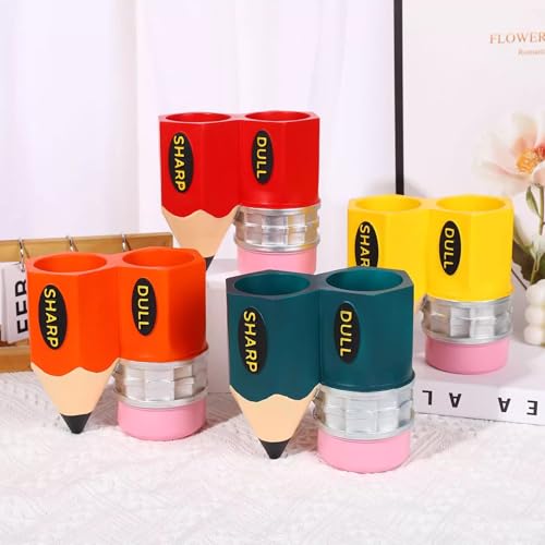 FYXMI Sharp and Dull Pencil Holder for Classroom, Cute Pencil Holder for Classroom For Library, Study Room, Children's Day, Back-To-School Student Gift (Green)