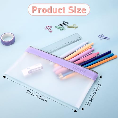 Clear Pencil Pouch-3 Pack, Clear Pencil Case, Clear Pencil Bag with Zipper for Kids, Clear Makeup Pouch, Kids Pencil Pouch for Office School Supplies Makeup Travel Accessories
