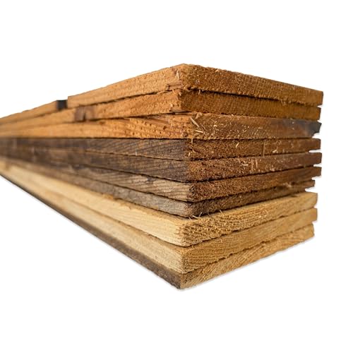 Aged Wood Bundle | Arts and Crafts | DIY | House | School Projects | Decoration | Wooden Ornaments | Pack of 10 | 24 inch Long